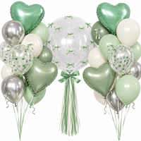 Ensemble de 46 ballons en papier avec nœuds, bulles et cœurs pour la décoration de fêtes d'anniversaire, de mariages et de la Saint-Valentin