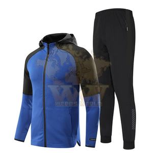 Ensemble de vêtements de sport pour hommes, survêtement personnalisé de haute qualité, avec longues manches, éponge, disponible sur plusieurs couleurs, 2020 - Product Image 3