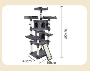 Modern Design Multi-Level <strong>Cat</strong> <strong>Tree</strong> Condo Furniture With Sisal-<strong>Covered</strong> Scratching Posts