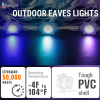 Lampu Eave Luar Ruangan WS2811 RGB 35x30mm DC24V IP67 SMD5054 LED Permanen untuk Proyek Dekorasi Trim Atap Villa