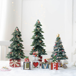 Dropshipping Shopify Resin Santa Claus Music <b>Box</b> <b>Christmas</b> Tree Spinning Desktop Ornament Holiday Gift Decor - Product Image 6