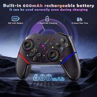 Manette de jeu sans fil RGB à éclairage privé, compatible avec Switch, iOS, Android et PC (NS)