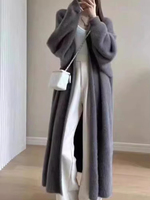 Cardigan en tricot pour femme, col en V, polyester, chaud, respirant, décontracté, automne/hiver