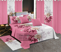 Ensemble de literie LILIANNA de 13 pièces avec rideaux, ensemble complet de draps sur mesure taille king, couverture et rideaux