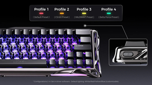 Clavier de jeu mécanique filaire Gravastar Mercury V60 Pro, clavier de jeu à 64 touches avec interrupteurs magnétiques, clavier de jeu programmable - Product Image 6