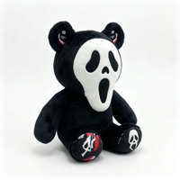 Décorations en peluche d'Halloween : Masque d'horreur, Ours en peluche, Poupée effrayante et mignonne pour la maison, les étagères, les fenêtres et les présentations de fête d'automne