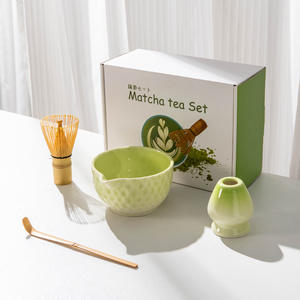 Kit complet et réutilisable pour la préparation du thé Matcha, respectueux de l'environnement, pour les amateurs de Matcha, bol à Matcha en céramique de qualité supérieure, fouet en bambou, support pour fouet Chasen - Product Image 2