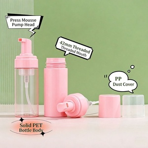 100ml 120ml 150ml 200ml <b>Empty</b> PET Luxury Pink Refulable Cosmetic Face Cleaner Customized logo Foam Pump <b>Bottles</b> - Product Image 2
