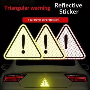 Pegatinas reflectantes triangulares con signo de exclamación, marcadores de advertencia de seguridad, marcadores de peligro, pegatinas creativas personalizadas para coche - Product Image 3