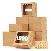 Boîte en papier kraft 2026 avec fenêtre pour pâtisseries, biscuits, bonbons et gâteaux – Emballage alimentaire pour cadeaux de Noël
