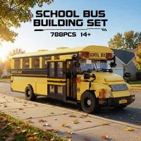 10002 2026 Nuevo MOC City Classic, Autobús Escolar Amarillo, Modelo de Ladrillos, Kit de Construcción, Adorno de Escritorio, Regalo Educativo, 788 Piezas, Juego de Bloques de Construcción