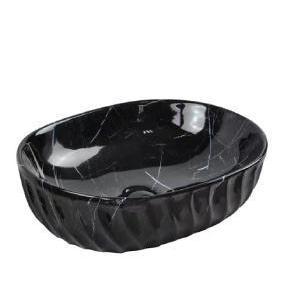 Lavabo de Cerámica para Encimera CR, 480x370mm, Interior Dorado, para Hogar y Hotel - Product Image 4