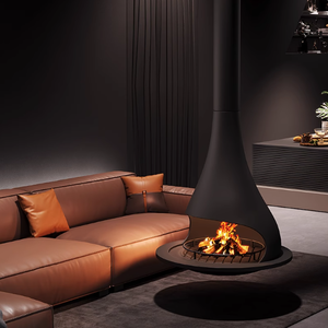 Caminetto Circolare Sospeso di Lusso <span class=keywords><strong>a</strong></span> <span class=keywords><strong>Legna</strong></span> con Fiamma Reale. Ideale per Ville, Hotel, Bed & Breakfast e Abitazioni, <span class=keywords><strong>a</strong></span> Fiamma Libera e Senza Fumo - Product Image 2