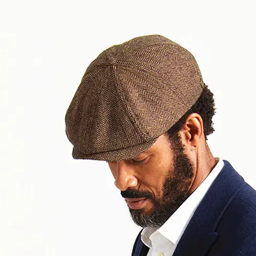 Wholesale LOW MOQ Custom High Quality Peaky Blinders Hat Flat Cap Ivy Hat Multiple Size Tweed Woolen Newsboy Cap for Women Men