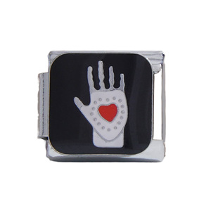 Italian Modular Bracelet Stainless Steel Square Charm Links With Star Moon Eye Hand Design For Unisex Gift - Product Image 5