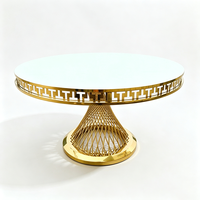 Mesa Redonda Moderna de Acero Inoxidable para Pastel de Bodas en Color Dorado para Hoteles y Restaurantes, Muebles de Hotel