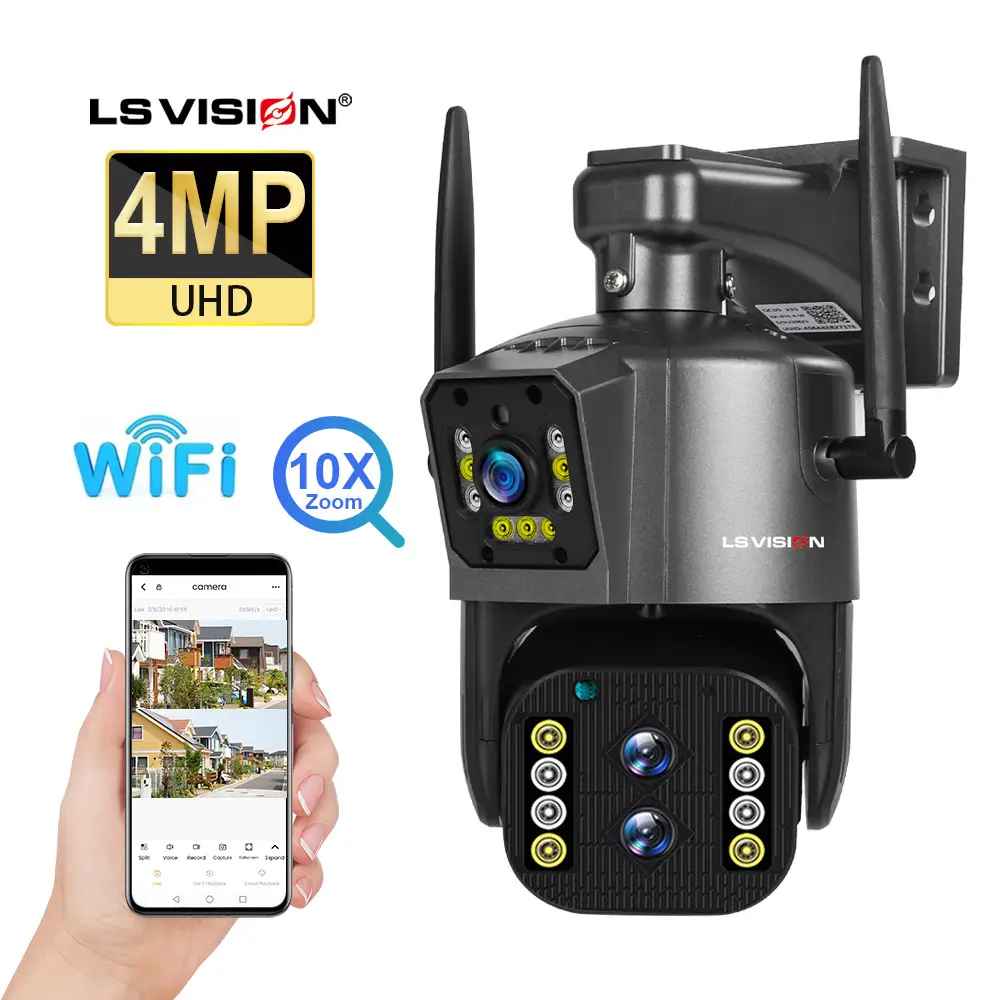 LS VISION Amazon sells like hot cakes WiFi Support 128 Memory Card CCTV Security IP Camera Outdoor Dual Lens network camera