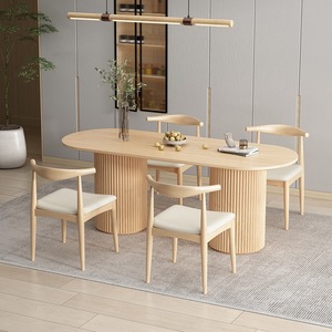 Tavolo da Pranzo Extra Large in Stile Moderno Farmhouse Realizzato in <span class=keywords><strong>Legno</strong></span> di Pino Sostenibile con <span class=keywords><strong>Design</strong></span> Classico della Base a Colonna - Product Image 3