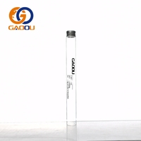 Tube en verre mince de qualité alimentaire, capacité de 5 ml à 30 ml, avec logo de différentes couleurs et bouchon à vis