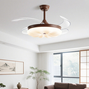 Invisible <b>Fan</b> Light Walnut Color LED <b>Ceiling</b> <b>Fan</b> Light For Living Room Bedroom 10-15 Sqm Silent Eye Friendly - Product Image 3