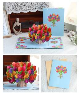 Creative <b>Gift</b> for Wife Girlfriend <b>Mother</b> <b>Birthday</b> Card Get Well Thank You Anniversary Paper 3D Flower Pop Card UV Printed Matte - Product Image 5