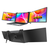 Extension d'écran d'ordinateur portable de 15.6 pouces avec panneau IPS à double affichage intégré Interface de type C pour ordinateur portable compatible avec Win/Mac