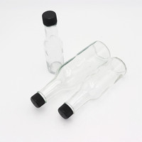 Bouchon à vis en plastique de bouteille en verre transparent écologique de 150ml/5OZ pour la sauce piquante/sauce chili bouteilles en plastique de produit woozy