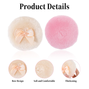 Éponge à maquillage ronde en velours long et doux pour la peau, lavable, pour usage domestique - Product Image 2