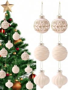 Adornos Navideños de Cristal con Patrón Dorado y Plateado de Alta Calidad, Adornos de Cebolla de Doble Punta Hechos a Mano, Decoración Ecológica para Fiestas - Product Image 4