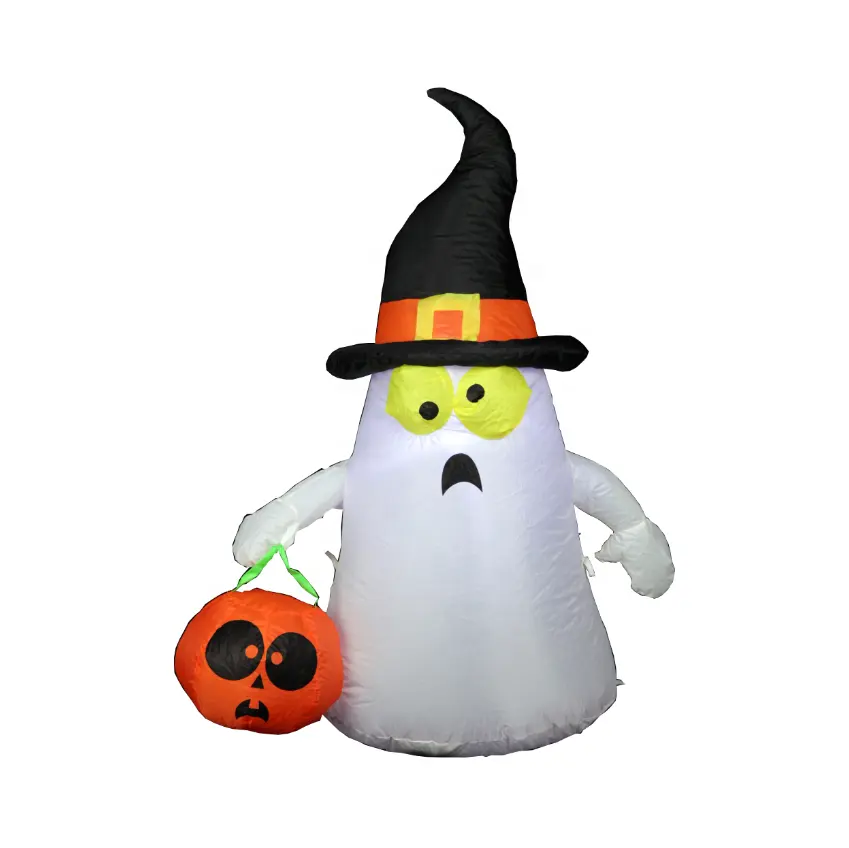 Fantasma branco inflável 3 pés/4 pés de halloween, com bombinha fofa para festa de férias, decoração no interior e ao ar livre