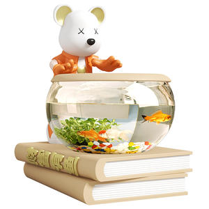 Mini aquarium de <span class=keywords><strong>bureau</strong></span> en résine sur le thème des animaux, décoration esthétique pour petits espaces - Entretien facile, design peint à la main - Product Image 1
