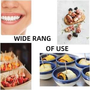 Vendita calda su misura di bambù stuzzicadenti doppio denti appuntiti <span class=keywords><strong>antipasto</strong></span> Barbecue frutta usa e getta 65mm di bambù stuzzicadenti - Product Image 5