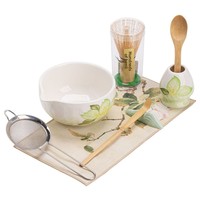 Ensemble de quatre pièces pour thé matcha en céramique Dehua, peint à la main, durable, écologique, style Japandi, bol à thé chinois Song Point, Bai Ben Li