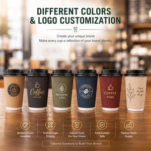 Gobelet à café jetable à double paroi en papier ondulé de 4 oz, vente en gros, compostable, revêtement PHA/PLA/PE, impression personnalisée, service alimentaire - Product Image 5