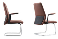 Chaise de bureau ergonomique de direction en cuir microfibre avec accoudoirs rembourrés et soutien lombaire, chaise de bureau pour manager