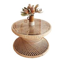 Table d'appoint ronde en rotin naturel tissé à la main de haute qualité, best-seller