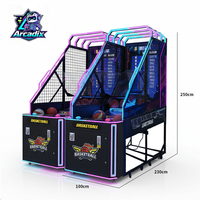 Machine de jeu d'arcade de basket-ball à monnayeur, jeu de tir électronique commercial d'intérieur avec tableau de scores LED pour parc d'attractions