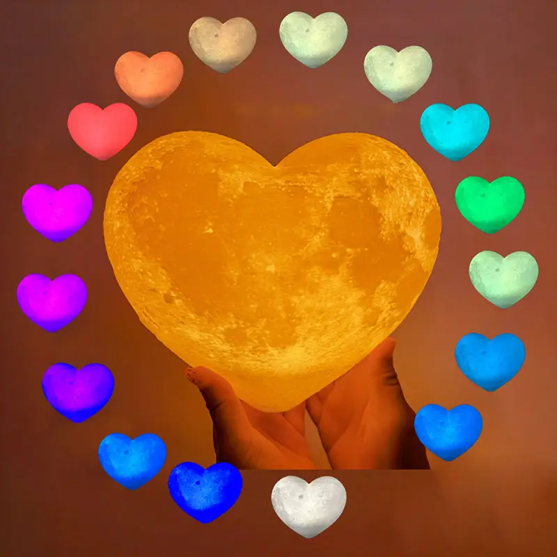 3d Led Lamp Romantic Decoration Birthday Girl Gift USB Rechargeable 3D LED Love Heart Moon Lamp