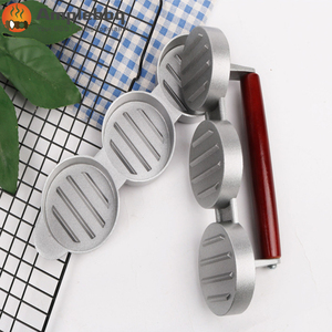 Prensa para Hamburguesas 3 en 1 Antiadherente, Molde de Aluminio de Grado Alimenticio para Barbacoa, Molde Manual para Hacer Hamburguesas con 3 Ranuras, Ecológico - Product Image 6