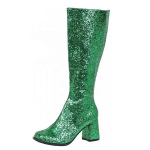 Costumes des années 60 et 70, bottines à talons carrés, bottines à paillettes, bottines à talon épais, bottines <span class=keywords><strong>gogo</strong></span> pour femmes - Product Image 4