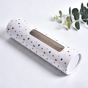 Biodegradable Luxury Cylindrical Printed logo Cardboard Tubes Sunglasses Cylinder Shape Paper Tube <b>clear</b> window - Product Image 5