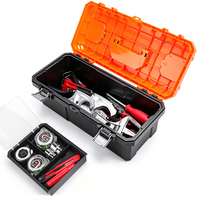 Boîtes à outils AIRAJ empilables en plastique rigide avec plateau multi-compartiments amovible, boîtes à outils portables pour la réparation automobile