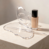 Palette de maquillage transparente pliable en plastique, couleur personnalisée, plateau de mélange pour le maquillage du visage, plateau de rangement multifonctionnel pour fond de teint liquide