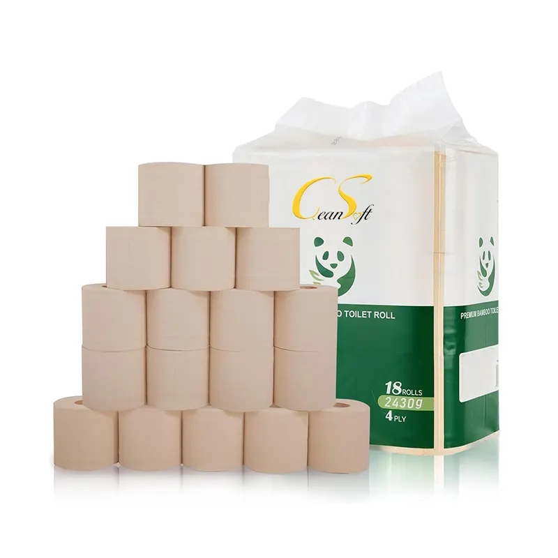 Best New Products Customized Disposable Commercial 4 Ply 2 Layers Pure Bamboo Pulp Toilet Paper 3ply