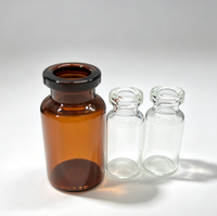 Flacon en verre borosilicate stérile transparent de 2 ml avec bouchon en caoutchouc et capuchon en aluminium
