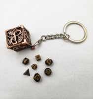 Boîte à dés de jeu DND en alliage de zinc Dragon de sang noir de précision LM avec un jeu de dés miniatures de 6 mm