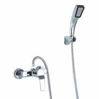 Robinet de baignoire chromé économique et durable en laiton ensemble de mélangeur de douche de salle de bain eau chaude et froide avec pommeau de douche