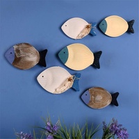 Décoration murale Lot de 2 poissons suspendus en bois de plage nautique côtière