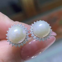 Boucles d'oreilles classiques à perle unique, grandes perles rondes, élégantes, pour femmes, mariages, usage quotidien, livraison rapide