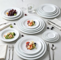 Vaisselle en céramique blanche en gros à prix abordable, assiettes, plats de dîner, bols en porcelaine, vente directe d'usine